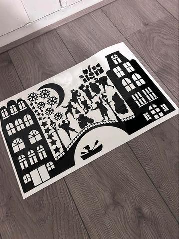 Statische raamfolie sinterklaas gracht beschikbaar voor biedingen