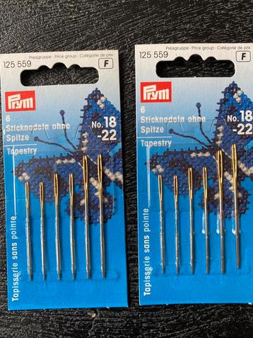 Prym tapestry naalden met stompe pnt mt 18-22 -prijs/pakje beschikbaar voor biedingen