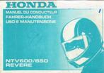 Honda NTV600 en NTV650 Revere Betriebsanleitung (4054z), Motoren, Handleidingen en Instructieboekjes, Honda