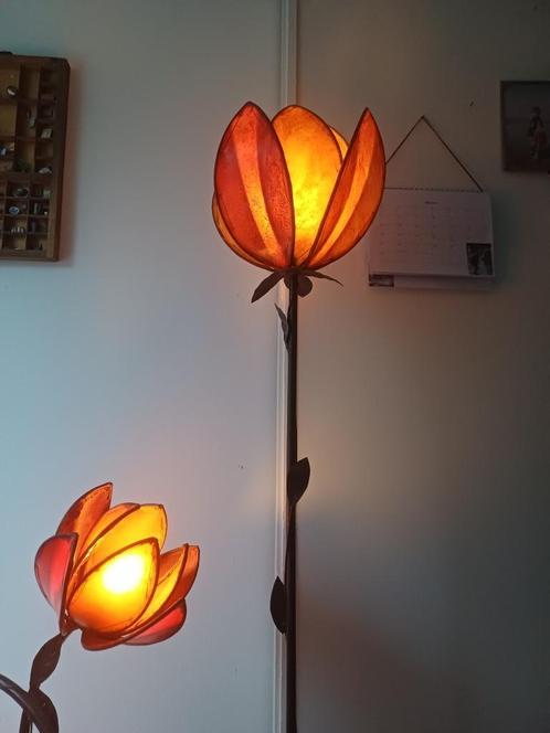 2 vintage tulplampen metaal 125 euro per stuk, Huis en Inrichting, Lampen | Vloerlampen, Gebruikt, 100 tot 150 cm, Metaal, Overige materialen