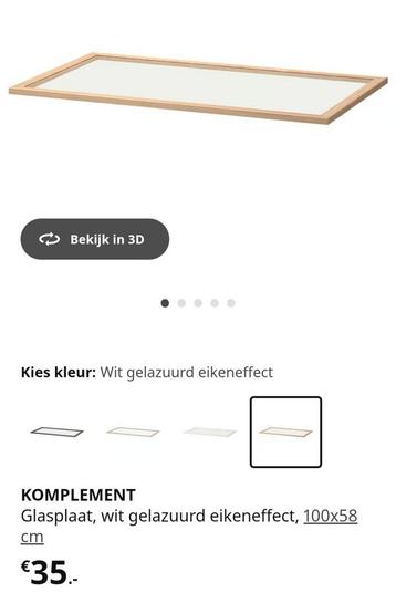 Ikea pax kast planken met glas 100x58