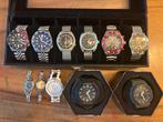 Collectie mooie horloges seiko Diver, Casino etc, Sieraden, Tassen en Uiterlijk, Horloges | Heren, Overige merken, Gebruikt, Staal
