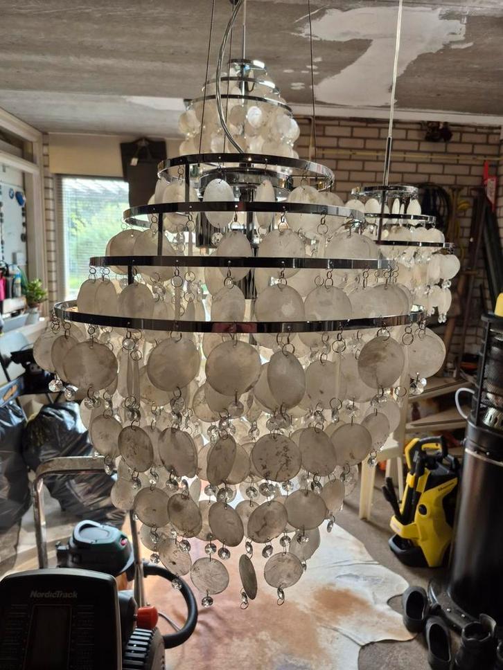 capiz schelpenlampen, Huis en Inrichting, Lampen | Plafondlampen, Gebruikt, Ophalen