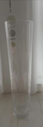 Glazen conische vaas 70cm:droogbloemen,kerst:ballen/lichtjes, Glas, Zo goed als nieuw, 50 tot 75 cm, Ophalen