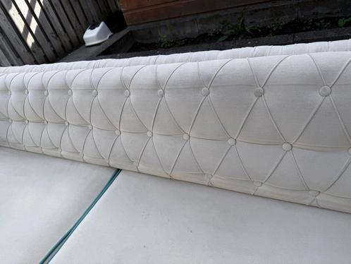 Chesterfield Bankstellen - Crème & Aqua Blauw, Huis en Inrichting, Banken | Bankstellen, Gebruikt, Rechte bank, Driepersoons, 200 tot 250 cm
