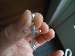mooi echt zilveren kruisje hanger bewerkt gemerkt, Sieraden, Tassen en Uiterlijk, Kettinghangers, Ophalen of Verzenden, Zo goed als nieuw