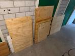 Vier multiplex houten planken, ca 1 m2 per stuk, Doe-het-zelf en Verbouw, Hout en Planken, Ophalen, Gebruikt, Minder dan 25 mm