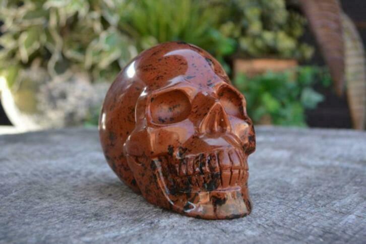 23.5 Kristallen Mahonie Obsidiaan schedel XXL, Sieraden, Tassen en Uiterlijk, Edelstenen, Nieuw, Ophalen of Verzenden