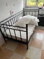 Ikea bedbank zwart, 90 cm, Eenpersoons, Zwart, Ophalen of Verzenden