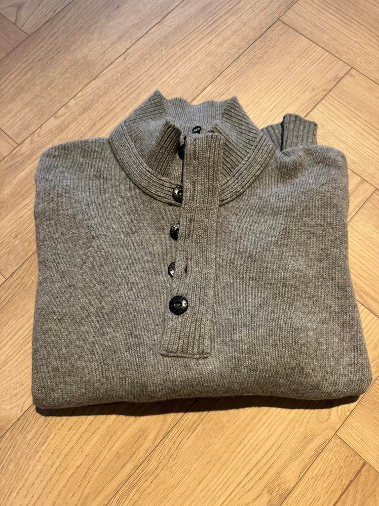 Stone Island wollen trui in Maat M kleur Grijs, Ophalen of Verzenden, Zo goed als nieuw, Maat 48/50 (M), Grijs