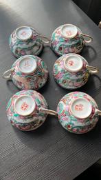 6 kop en schotels fam rose china, Ophalen of Verzenden