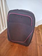 Ruime reiskoffer Essentials, donkerblauw en roze, Sieraden, Tassen en Uiterlijk, Koffers, Wieltjes, Gebruikt, 45 tot 55 cm, Ophalen of Verzenden