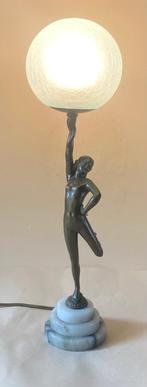 Art-Deco Brons Tafellampje, Ophalen of Verzenden