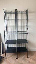 2x IKEA Rönnskär stellingkast zwart metaal/glas, Huis en Inrichting, Ophalen, Zo goed als nieuw