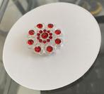 fijne zilverkleurige filigrain broche met kristal Hartjes, Sieraden, Tassen en Uiterlijk, Broches, Overige materialen, 4 tot 7 cm