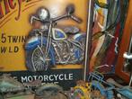 Deco houten Plaquette: motor oldtimer, faux antiques, Ophalen of Verzenden