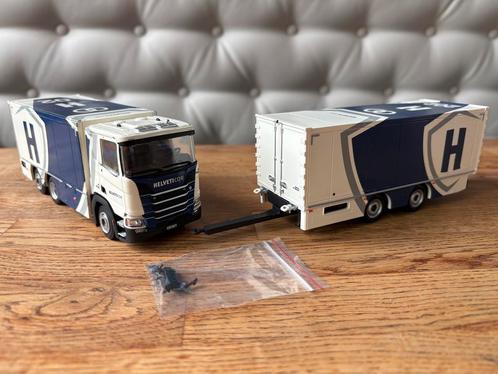 Scania combi helveticor tekno, Hobby en Vrije tijd, Modelauto's | 1:50, Nieuw, Bus of Vrachtwagen, Tekno, Ophalen of Verzenden