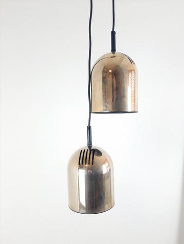 Set van 2 vintage hanglampen Vrieland design goudkleurig beschikbaar voor biedingen