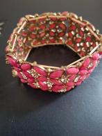 Vintage Armband met Roze Stenen, Overige materialen, Gebruikt, Ophalen of Verzenden, Roze