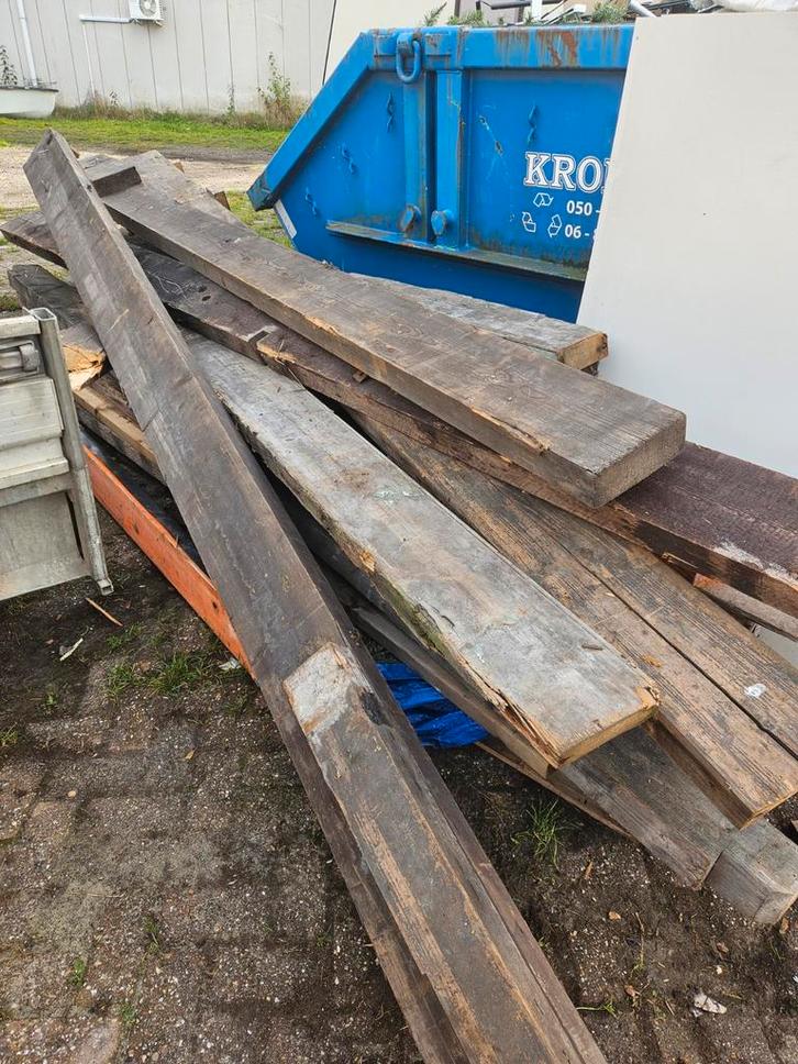 Partij Balken - Diverse Lengtes, Doe-het-zelf en Verbouw, Hout en Planken, Gebruikt, Balk, Overige houtsoorten, 300 cm of meer