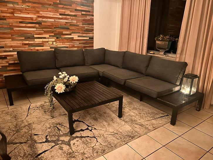 Loungebank Tuinset, Tuin en Terras, Tuinsets en Loungesets, Gebruikt, Loungeset, Aluminium, 5 zitplaatsen, Bank, Ophalen