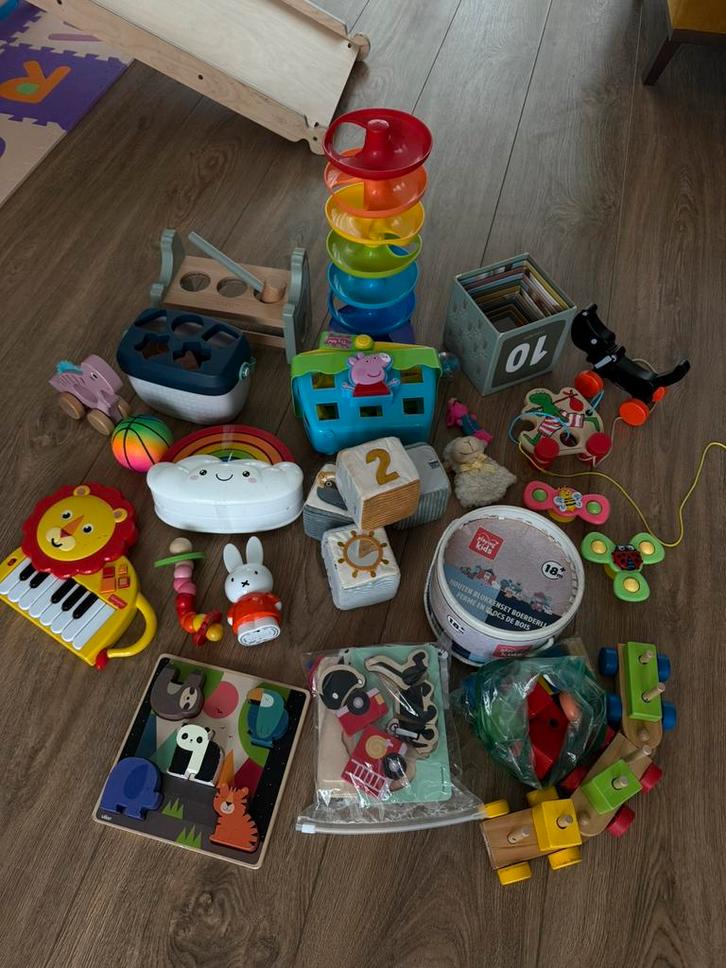 Tas vol speelgoed 1+ jaar (houten speelgoed, Little Dutch), Kinderen en Baby's, Speelgoed | Babyspeelgoed, Overige typen, Ophalen