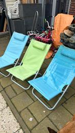Strandstoelen/ Campingstoel inklapbaar 3 stuks, Tuin en Terras, Ligbedden, Gebruikt, Ophalen of Verzenden