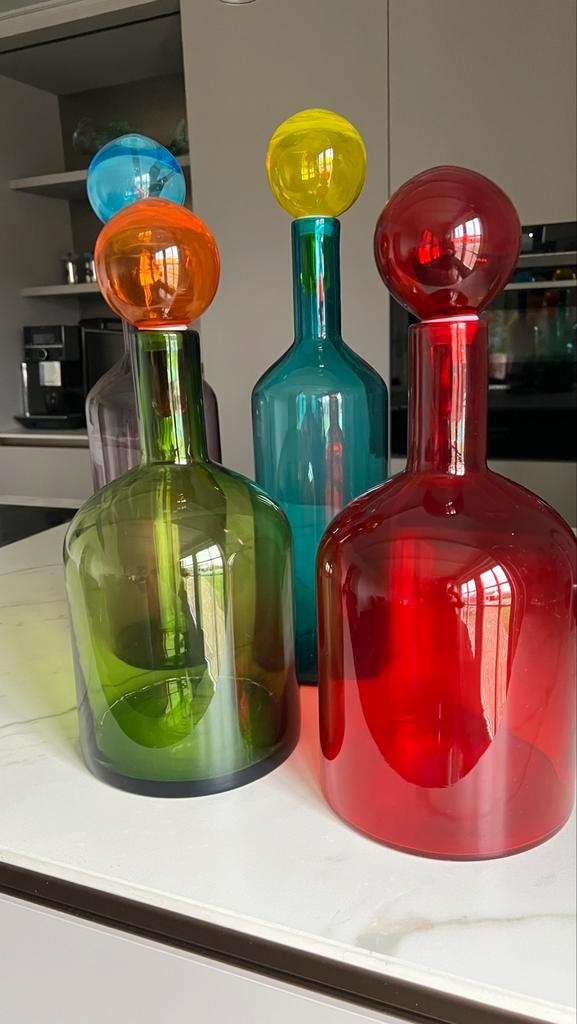 Pols Potten Bubbles& Bottles set van 4 flessen karaf vaas, Huis en Inrichting, Woonaccessoires | Vazen, Nieuw, Overige kleuren