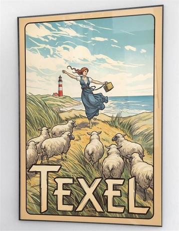 TEXEL Vintage Stijl Reis Affiche Poster beschikbaar voor biedingen