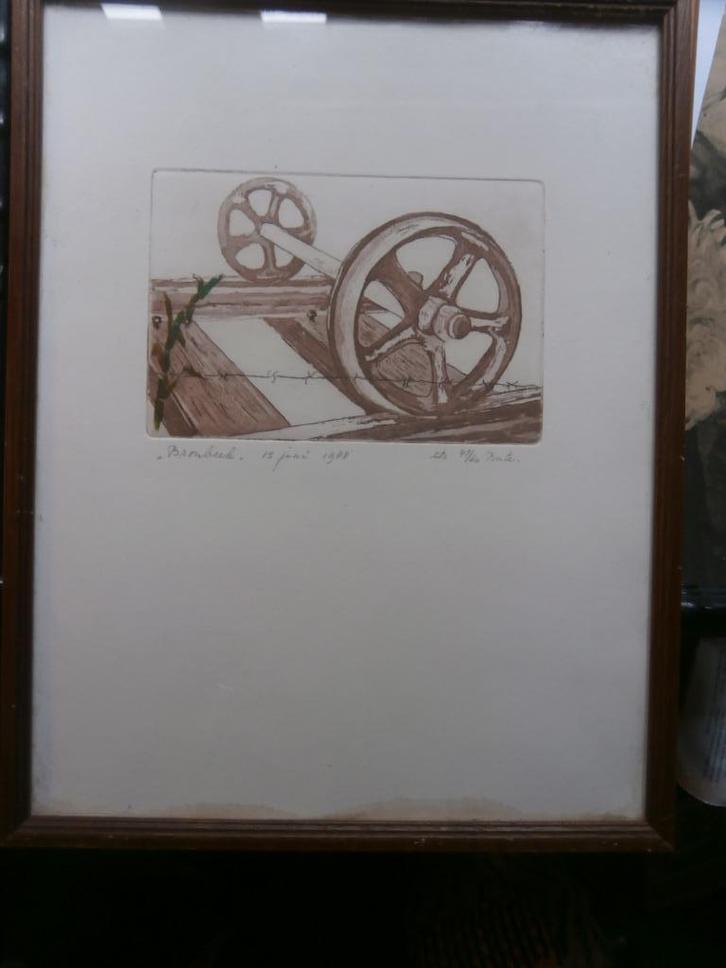 Bruinkl. Ets v.d Sumatra Spoorlijn, Bronbeek 88., Antiek en Kunst, Kunst | Etsen en Gravures, Ophalen of Verzenden