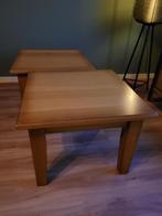 Massief Eikenhout Blank Patine salontafel of bijzettafel 2x, Huis en Inrichting, Tafels | Salontafels, Ophalen, Gebruikt, 50 tot 100 cm