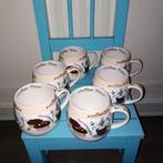 Coffee time mokken met leuke print set van 6, Huis en Inrichting, Ophalen, Glas of Glazen, Zo goed als nieuw, Overige stijlen