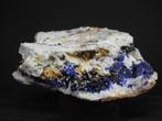 Azuriet en Wulfeniet op matrix, Verzamelen, Verzenden, Mineraal
