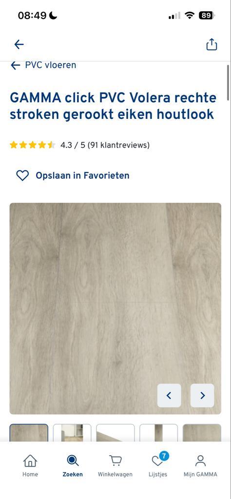 Gamma Volera Click PVC Gerookt Eiken - nieuw, Doe-het-zelf en Verbouw, Vloerdelen en Plavuizen, Nieuw, Laminaat, Kunststof, 50 tot 150 cm