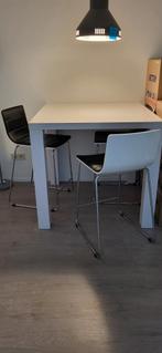Eetkamertafel met 3 stoelen/barkrukken, Huis en Inrichting, Ophalen, Gebruikt, Rechthoekig, 50 tot 100 cm