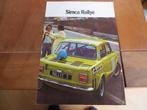 Folder Simca 1000 Rallye 1, Simca 1000 Rallye 2 1974, Zo goed als nieuw, Overige merken, Simca, Ophalen of Verzenden