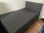 Boxspring 120 x 200, antraciet, Ophalen, Zo goed als nieuw, Twijfelaar, 120 cm