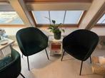 4 Donkergroene Velvet Stoelen, Huis en Inrichting, Stoelen, Overige kleuren, Ophalen of Verzenden, Zo goed als nieuw, Vier