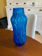 Vintage koningsblauwe glazen vaas van Oberglas, Antiek en Kunst, Ophalen of Verzenden