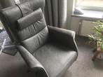 Elektrische relax fauteuil, sta op stoel, antraciet leer, Huis en Inrichting, Fauteuils, Ophalen, Minder dan 75 cm, Leer, Zo goed als nieuw