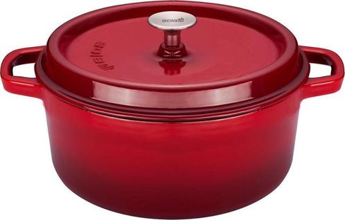 Sola - Braadpan cm Oranje/rood Gietijzer, Huis en Inrichting, Keuken | Potten en Pannen, Zo goed als nieuw, Gietijzer, Ophalen of Verzenden