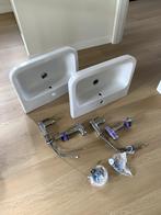 Wasbak + kraan + sifon (2stuks), Doe-het-zelf en Verbouw, Sanitair, Ophalen, Zo goed als nieuw, Chroom, Wastafel