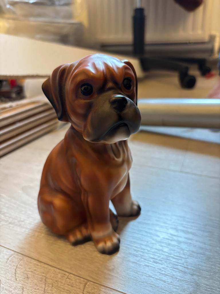 Vintage honden boxer beeldje, Verzamelen, Beelden en Beeldjes, Ophalen of Verzenden, Zo goed als nieuw, Dier
