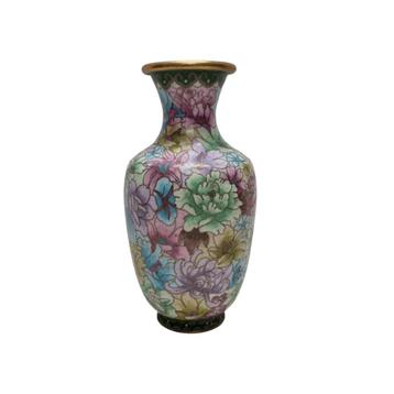 Vintage roze cloisonné vaas beschikbaar voor biedingen