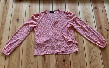 Lofty Manner blouse / overslagblouse - roze oranje - maat XL beschikbaar voor biedingen