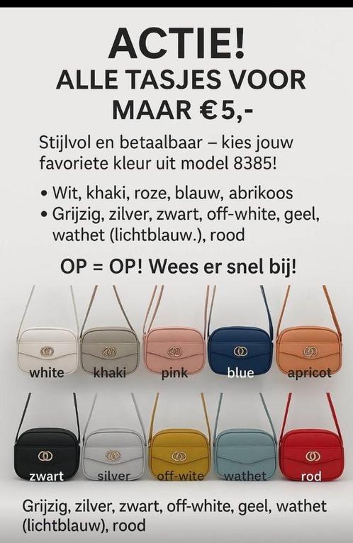 5 euro Tassen, Sieraden, Tassen en Uiterlijk, Tassen | Schoudertassen, Nieuw, Ophalen of Verzenden