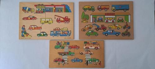 3 oude nopjes puzzels met auto's, alle 3 nog zeer mooi, Antiek en Kunst, Antiek | Speelgoed, Ophalen of Verzenden