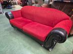 Stevige leuke  rode bank, Ophalen, Gebruikt, Tweepersoons, 75 tot 100 cm