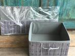Opbergmand grijs bamboe/stof set van 2 stuks, Verzenden, Nieuw