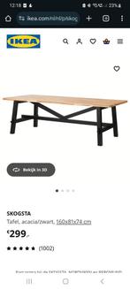 Massief houten tafel IKEA SKOGSTA, Ophalen, 25 tot 50 cm, 50 tot 100 cm, Minder dan 100 cm